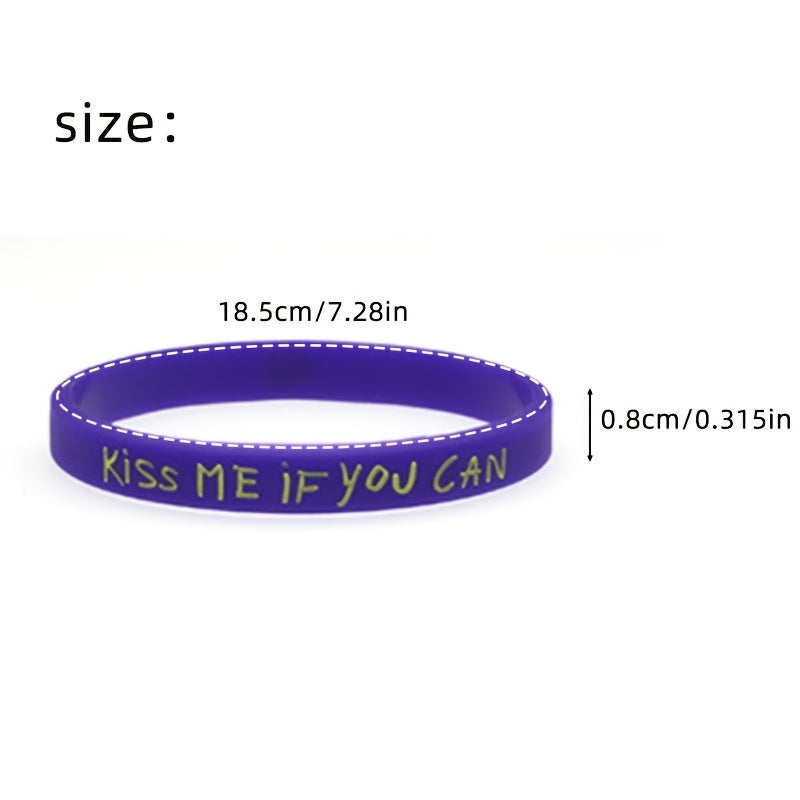 Smiling Face & Letter Silicone Bracelet Rubber Wristband
