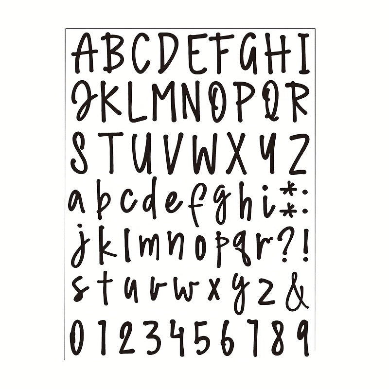 5 Sheets Letter Number Sticker Waterproof Adhesive Label Sticker