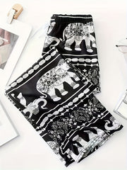 Elephant Boho Style Wide Leg Shorts Printed Summer Shorts