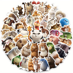 50pcs Angry Animal Stickers for DIY Crafts Christmas Books Suitcases