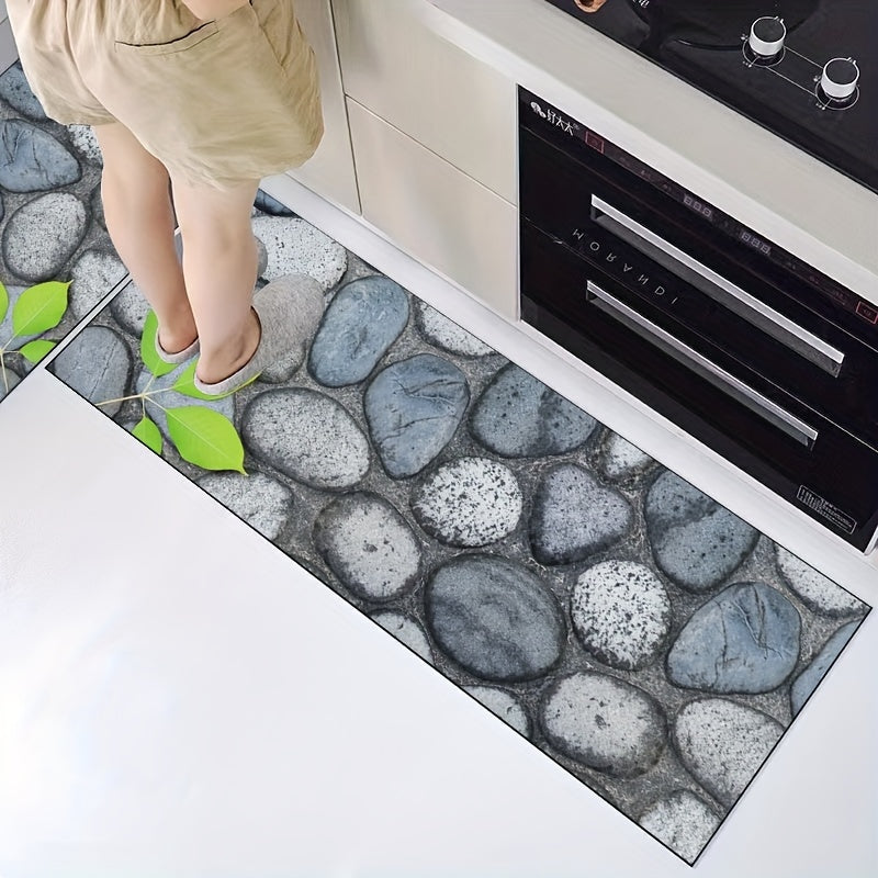 Stone Path Floor Mat Soft Non Slip Waterproof Stain Resistant