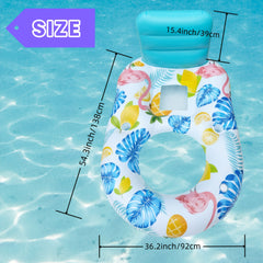 Leaf Pool Float Inflatable Lounge Chair with Cup Holder
