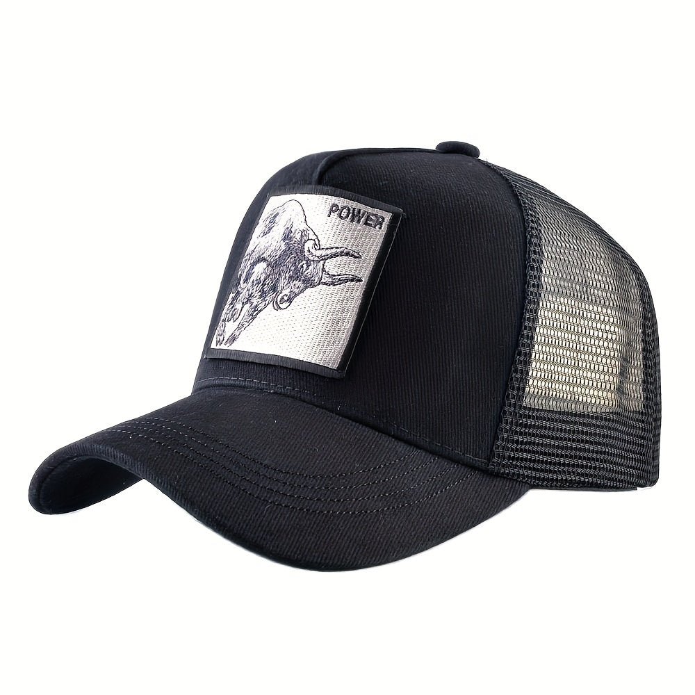 Embroidered Bull Baseball Cap for Men