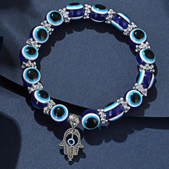 Royal Devil's Eye Beaded Palm Eye Pendant Bracelet Gift