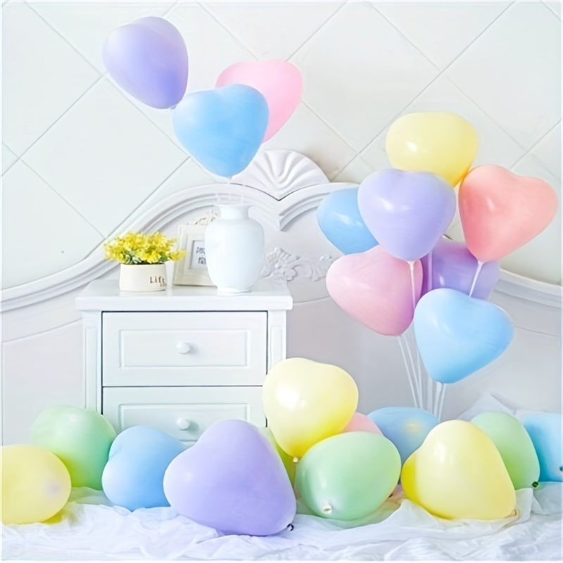 30pcs Macaron Heart Shaped Latex Balloons Romantic Decoration