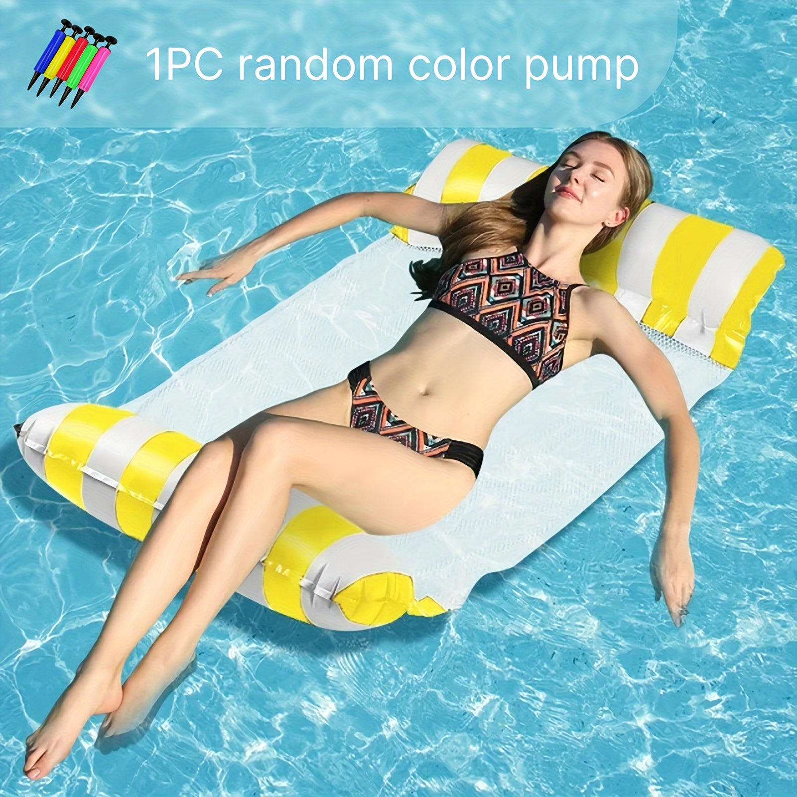 Inflatable Floating Bed for Pool and Beach Water Hammock Lounge Chair