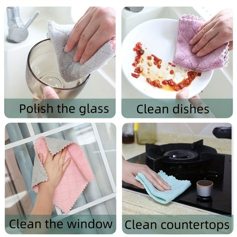 Double Sided Dishwashing Towel, Non-stick, Thickened, Water Absorption