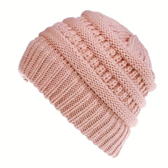 Warm Ponytail Knitted Hat for Winter