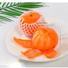 3pcs Squeeze Orange Fidget Mini Novelty Realistic Peeling Orange Prank Toy