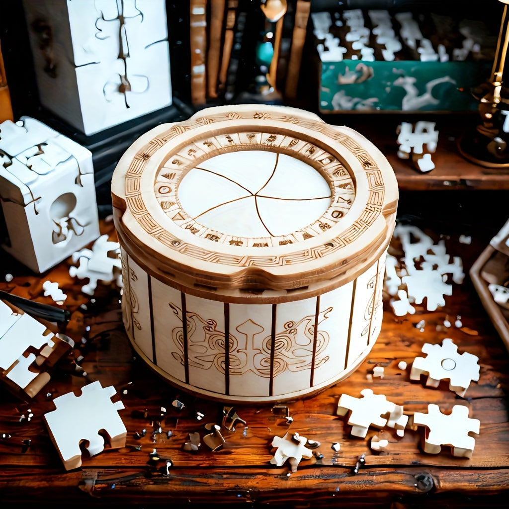 DIY Wooden Puzzle Box 3D Mechanical Model Kit Brain Teaser Toy