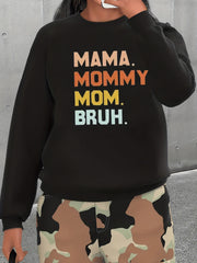 Colorful Letter Print Pullover Sweatshirt for Women