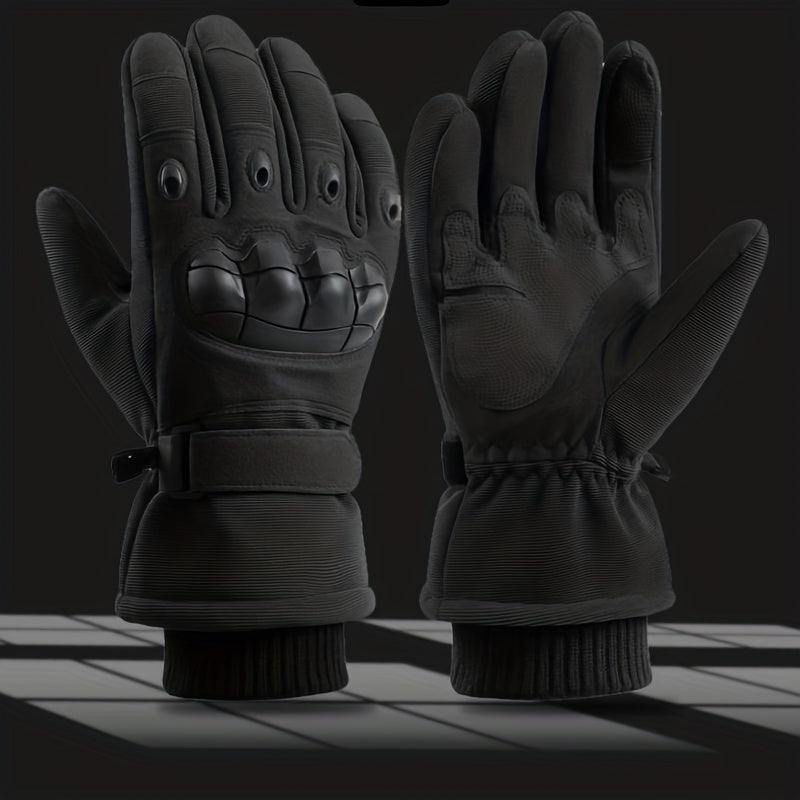 Men's Winter Velvet Windproof Touch Screen Gloves