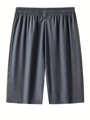 Men's Side Patchwork Loose Shorts Drawstring Sport Shorts for Gym Fitness