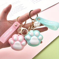 Creative Cat Claw Keychain Girl Heart Keychain Car Hanging Bag Pendant