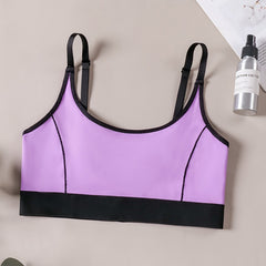 Contrast Binding Sports Bra Yoga Running Bra