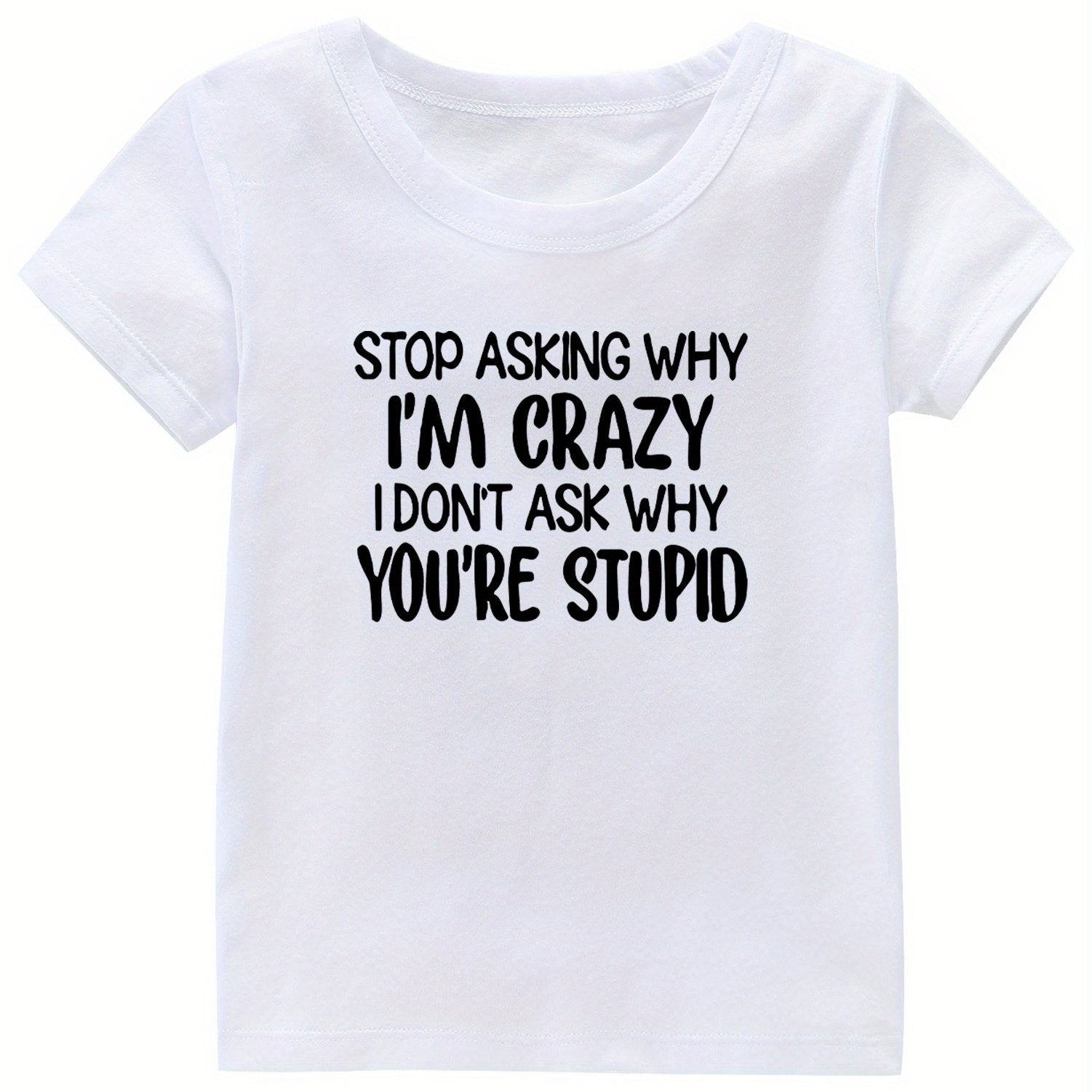 Crazy Print Girl's Cotton T-shirt for Summer