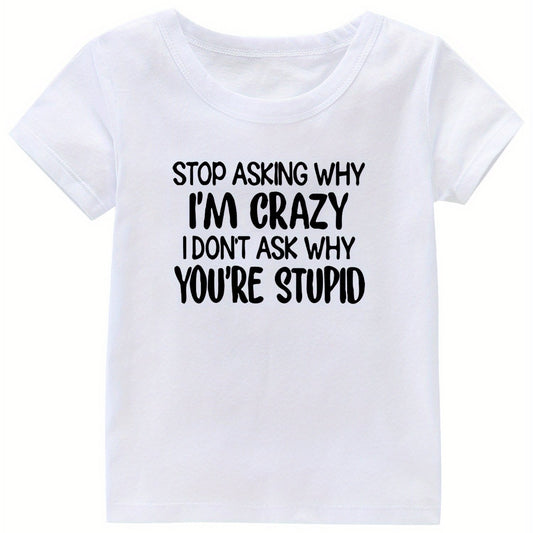 Crazy Print Girl's Cotton T-shirt for Summer