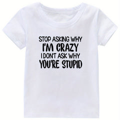 Crazy Print Girl's Cotton T-shirt for Summer