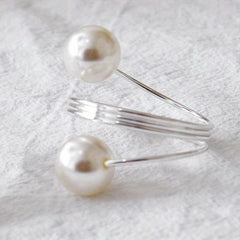 10pcs Pearl Napkin Rings Rose Golden Napkin Ring Holder