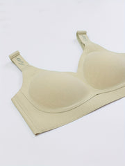 Letter Print Wireless Bra Comfy & Breathable Push Up Bra