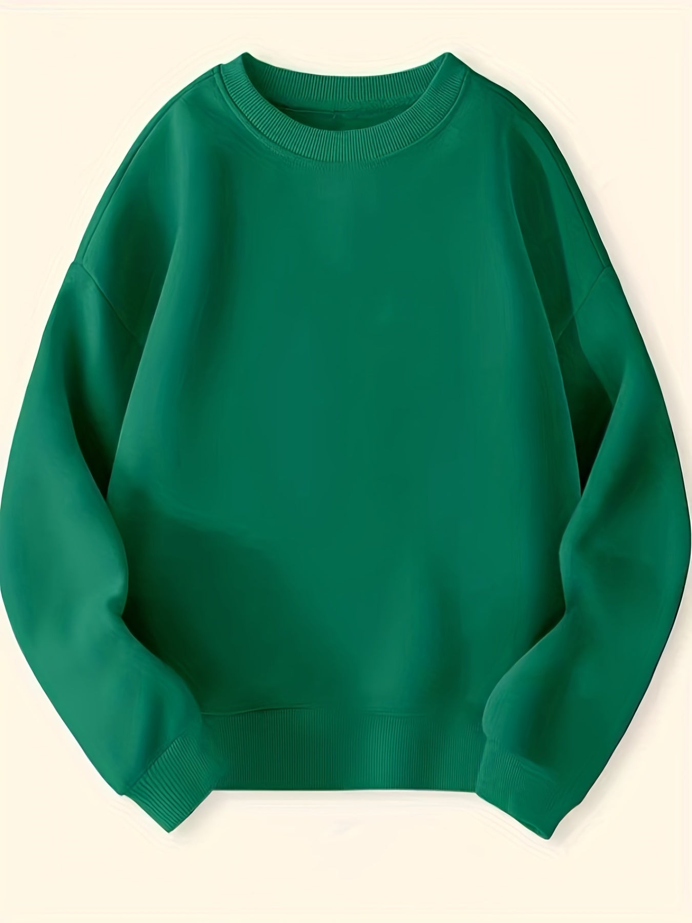 Boys Solid Pullover Sweatshirt Long Sleeve Crew Neck