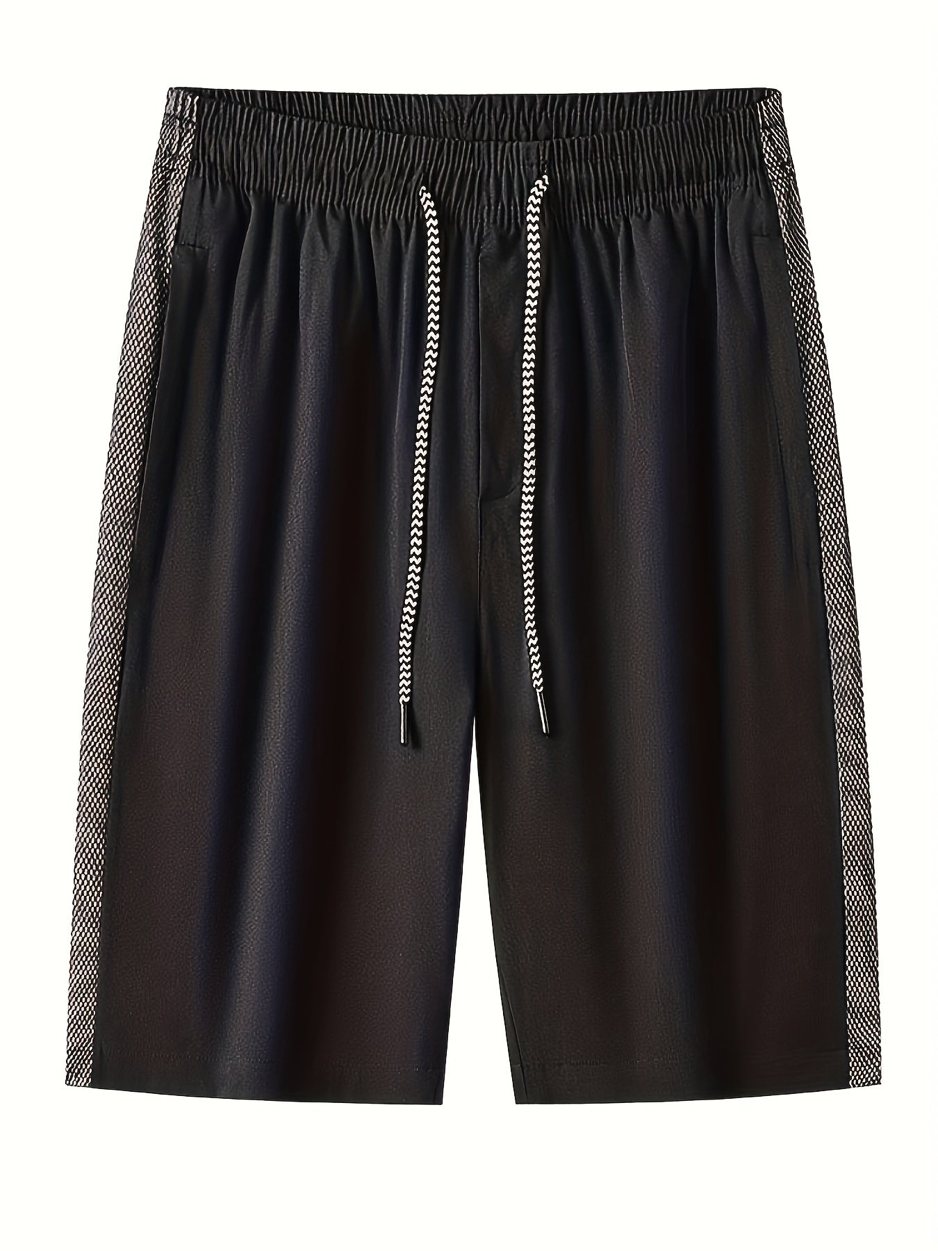 Men's Side Patchwork Loose Shorts Drawstring Sport Shorts for Gym Fitness