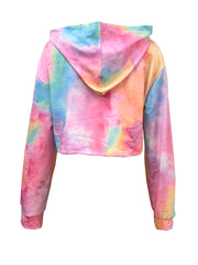 Tie Dye Crop Hoodie Long Sleeve Sweatshirt