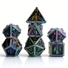 7pcs Wizard Metal Solid Dice sided Dice Outdoor Board Game Entertainment