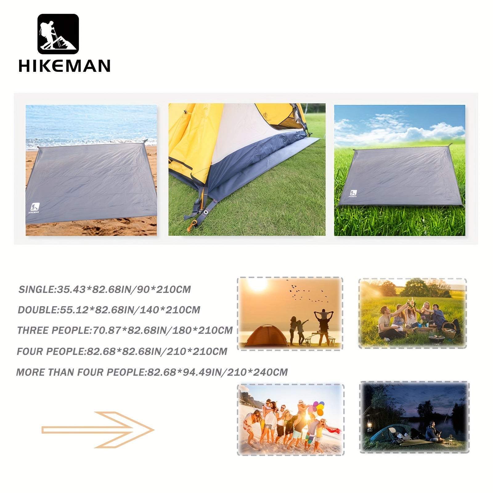 Waterproof Camping Tarp Ground Sheet - Multipurpose for Picnics, Hiking