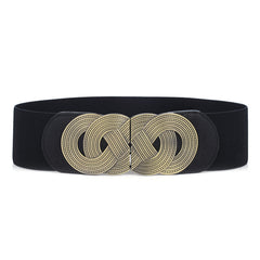 Vintage Elastic Wide Belt Women's Waist Cover for Down Jacket