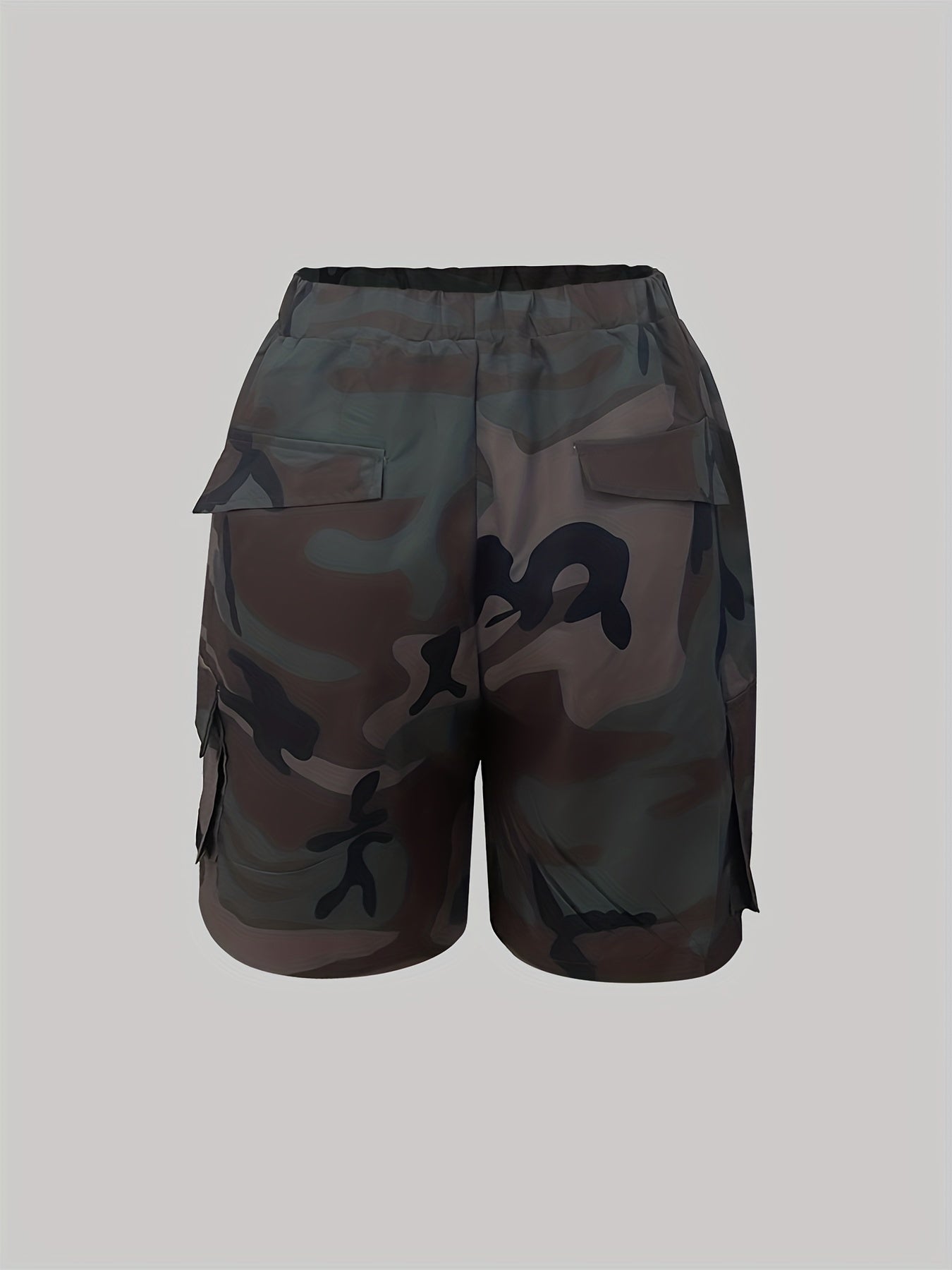 Camo Print Pocket Shorts for Women