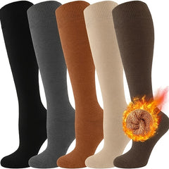 Non Slip Sports Compression Socks Warm Thermal Nylon Blend Knee High