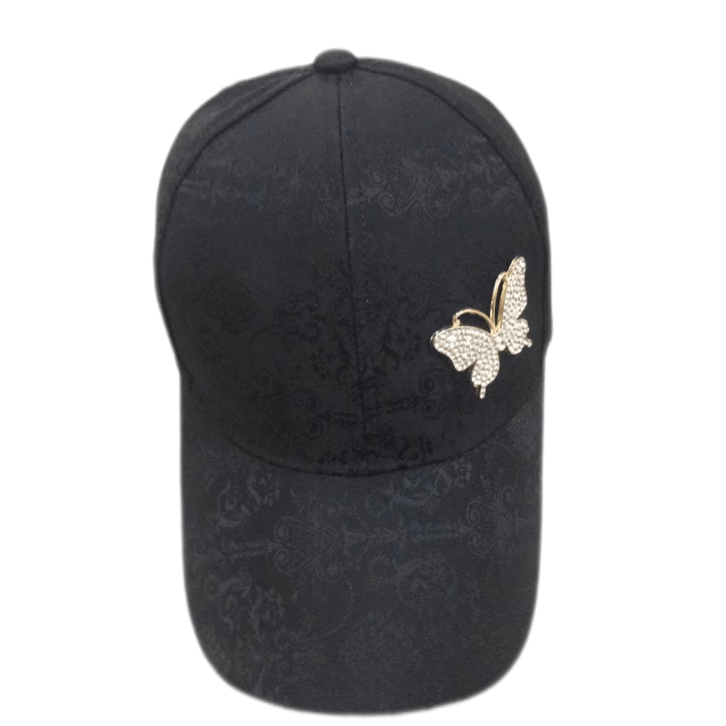 Rhinestone Butterfly Lace Baseball Cap Embroidery Sun Hat