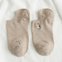 10 Pairs Women's Animal Embroidery Hidden Socks