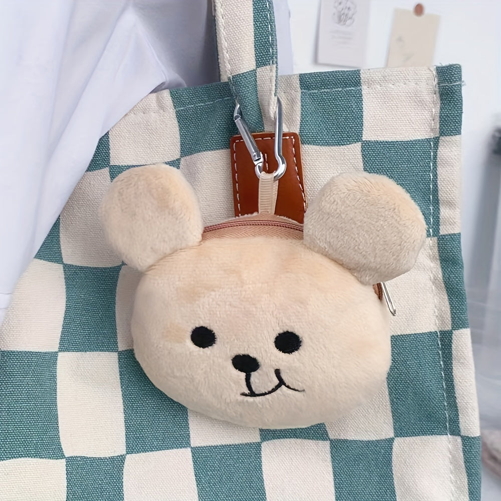 Cartoon Bear Coin Purse Plush Keychain Pendant Storage Bag