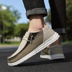 Men's Canvas Slip on Loafer Shoes Lace Up Casual Vintage