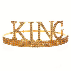 Men's Rhinestone Crown Hair Hoop - Birthday Party Headdress