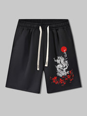 Multicolor Men's Sports Mid Length Pants with Drawstring