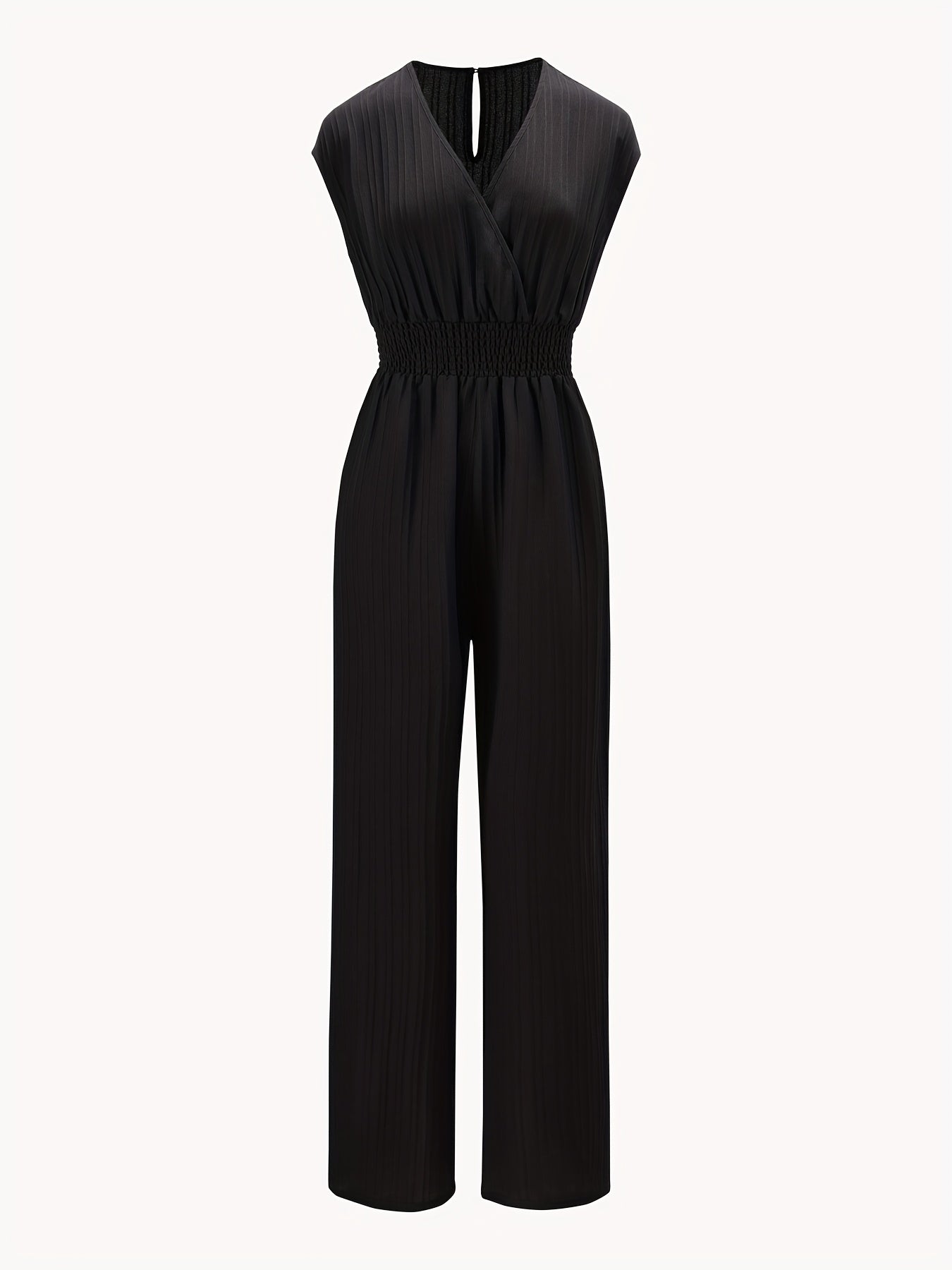 Casual Surplice Neck Jumpsuit Wide Leg Cap Sleeve Summer Spring