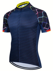 Men's Cycling Jersey Reflective Strip 3 Pockets Quick Dry Sportswear