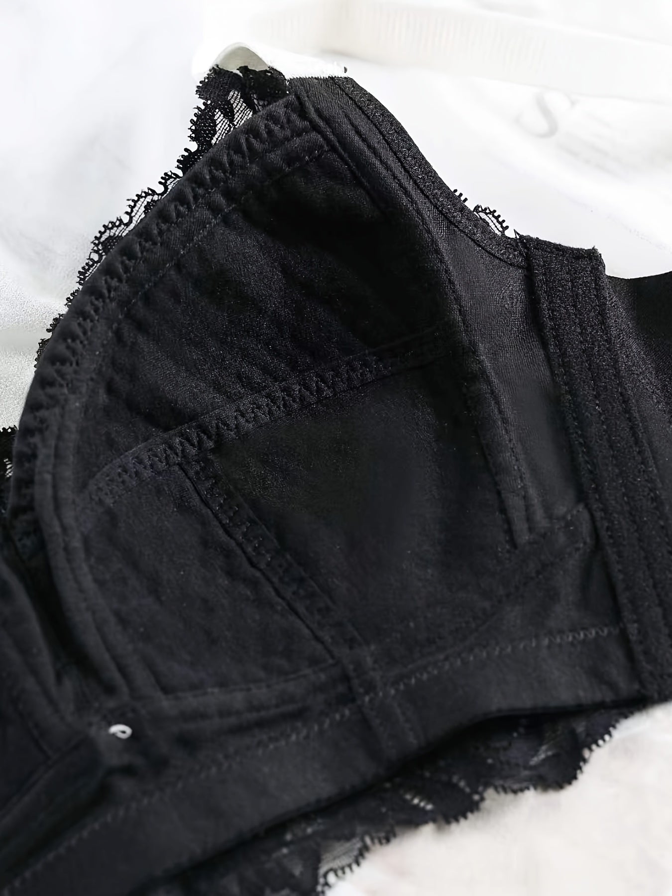 Floral Lace Push Up Bra No Steel Ring Breathable Thin Cup Bra Women's Lingerie