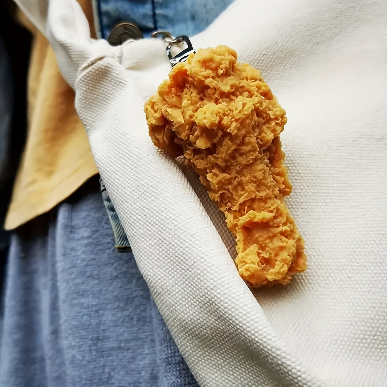 3pcs PVC Simulation Chicken Leg Lobster Popcorn Model Key Chain