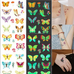 Luminous Tattoo Stickers Set for Children Princess Unicorn Butterfly