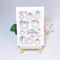 Pumpkin Clear Stamp for Holiday Card Making Decoration DIY Scrapbooking