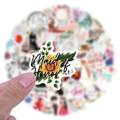 60pcs Wedding Celebration Stickers Waterproof Vinyl Stickers