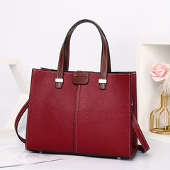 Burgundy Leather Crossbody Bag Detachable Strap Zipper Closure