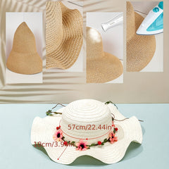 Ruffles Brim Sun Hat Easter Garland Straw Hat