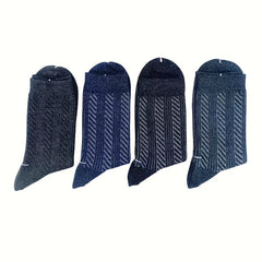 Men's Thick Wool Crew Socks, Winter Warm Velvet, Non-slip, Sweat-absorbent