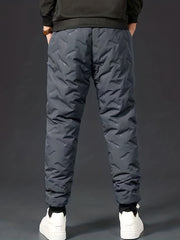 Men's Warm Fleece Stretch Joggers with Zipper Pockets