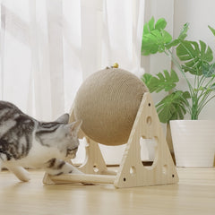 Cat Scratching Pad With Bell Wooden Cat Claw Grinding Toy
